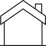 Icon von einem Haus mit Schronstein